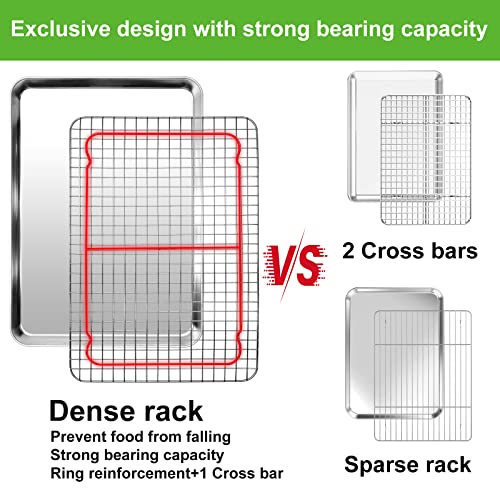 ASHQSS Baking Sheet with Rack Set,Stainless Steel Baking Pan with Heavy