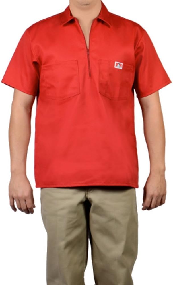 Ben Davis Short Sleeve 1/2 Zip Shirt: Clothing
