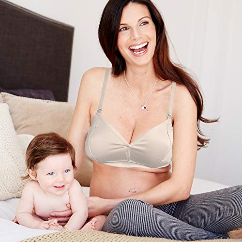 The Dairy Fairy Rose Hands-Free Pumping and Nursing Bra, Feminine, Soft, Wireless, Breathable and Adjustable Breastfeeding Bra - Nurse, Pump and Multitask Day or Night, Fits All Pump Brands
