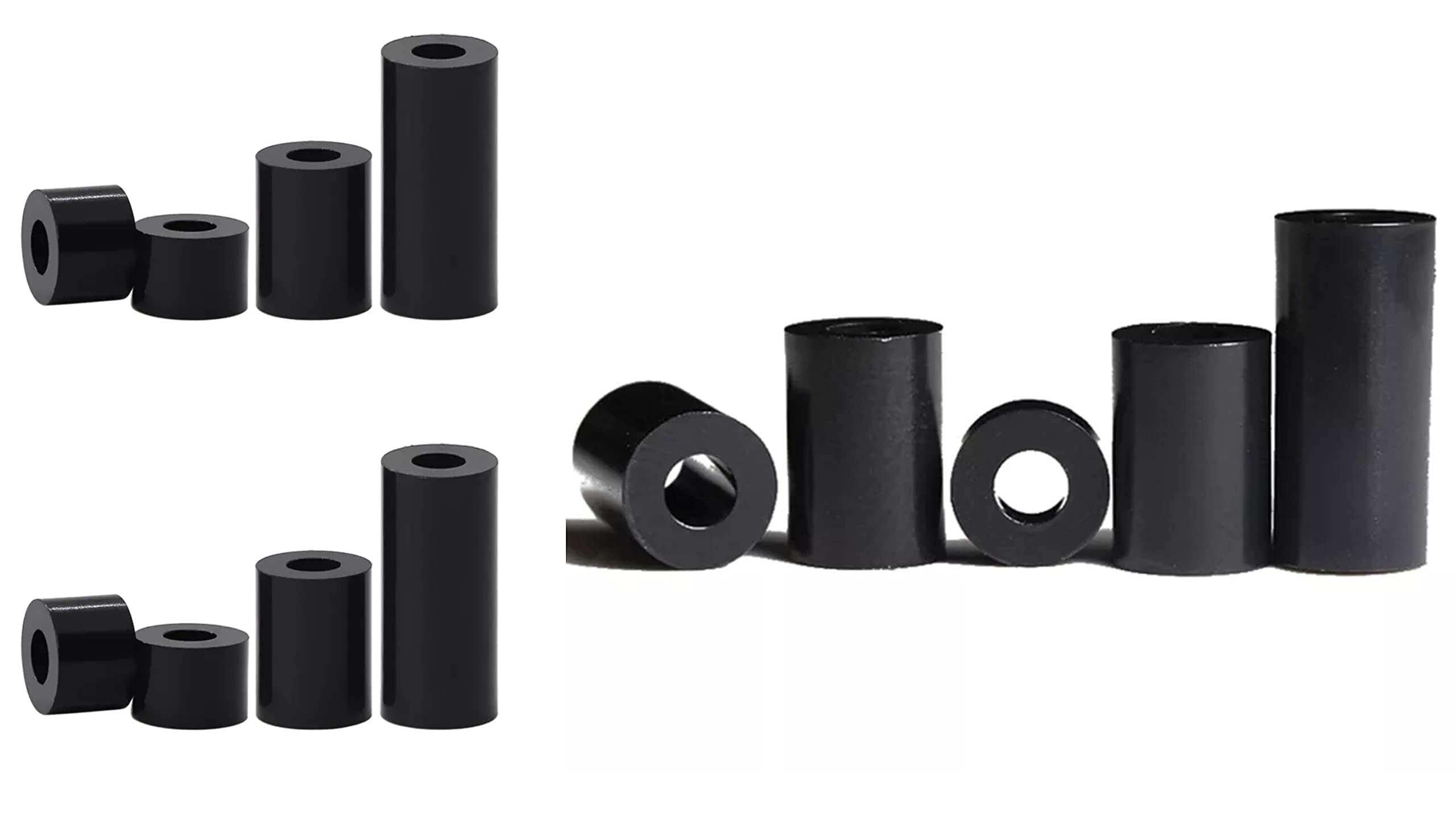 Black Nylon Spacers Plastic Standoff Washers (Pack of 10) (M6 / 6mm, 20mm)