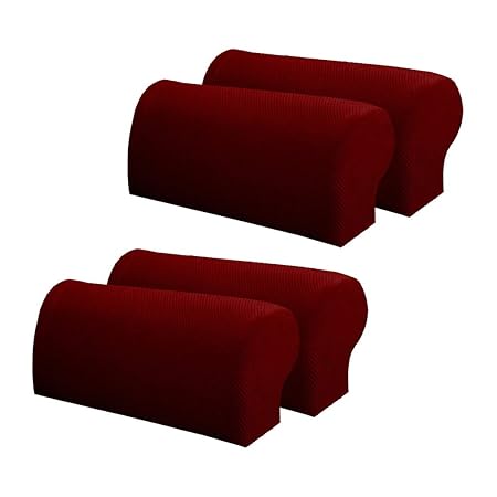 SM SunniMix 2 Paar Rot Anti Rutsch Armlehnenbezug Armlehnenschutz Armlehnenschoner Sesselschoner, dehnbares Gewebe für Möbel