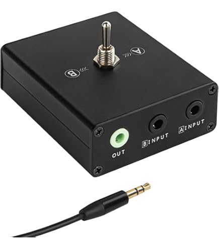 Amazon.com: 3.5 mm Audio Switcher, 2 Ports Audio Splitter Box (2
