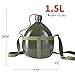 BlueSunshine Military Style Canteen, 1/1.5/2/2.5/3L Full Military Aluminium Water Canteen Reinforced Nylon Belt Holster-Portable Hiking Camping Outdoor Water/Wine Bottles (Army Green)