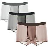 Men's Ice Silk Ultra-Thin Boxer Briefs Panties, Seamless Men Boxer Shorts U Bulge Underwear Breathable Underpants