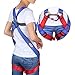 Oumers Kids' Climbing Harness, Full Body Harness, Safe Belts Guide Harness for Outward Band Expanding Training, Caving Rock Climbing Rappelling Equip, Safety Comfort (Large Blue and Red)