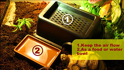 pranovo Reptile Hide Cave Box Humidifier Caves Water Supply Hideout with Sink Basin for Small Reptile Lizard Spider Snake Turtle Amphibian - Thumbnail 4