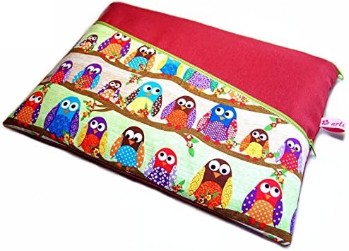Tablet sleeve, Laptop Sleeve, Notebook case, Computer sleeve "Eulenhain" with outside pocket for cable, USB Stick, Mouse, made to measure