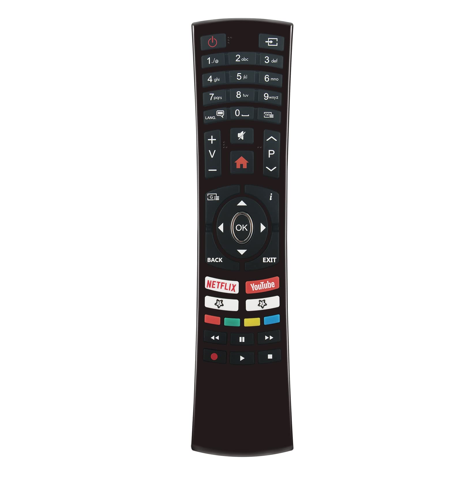 AULCMEET RC4390 RC4390P Replace Remote Control Compatible with Telefunken 4K OLED TV JT-65UBS300 D55U297N4CWH D32F289M4CWII D43U700M4CWH SOMNIA40DSTV 49DTU652 D32H289N4CWD D40U297M4CW