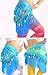 MUNAFIE Belly Dancing Belt Colorful Waist Chain Belly Dance Hip Scarf Belt Triangle Skirt (Light Blue)