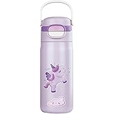 Water Bottle for Kids,Insulated Bottle with Straw, Vacuum Insulated Water Bottle for Boys&Girls, Leak-proof Insulated Tumbler(Purple, Unicorn)