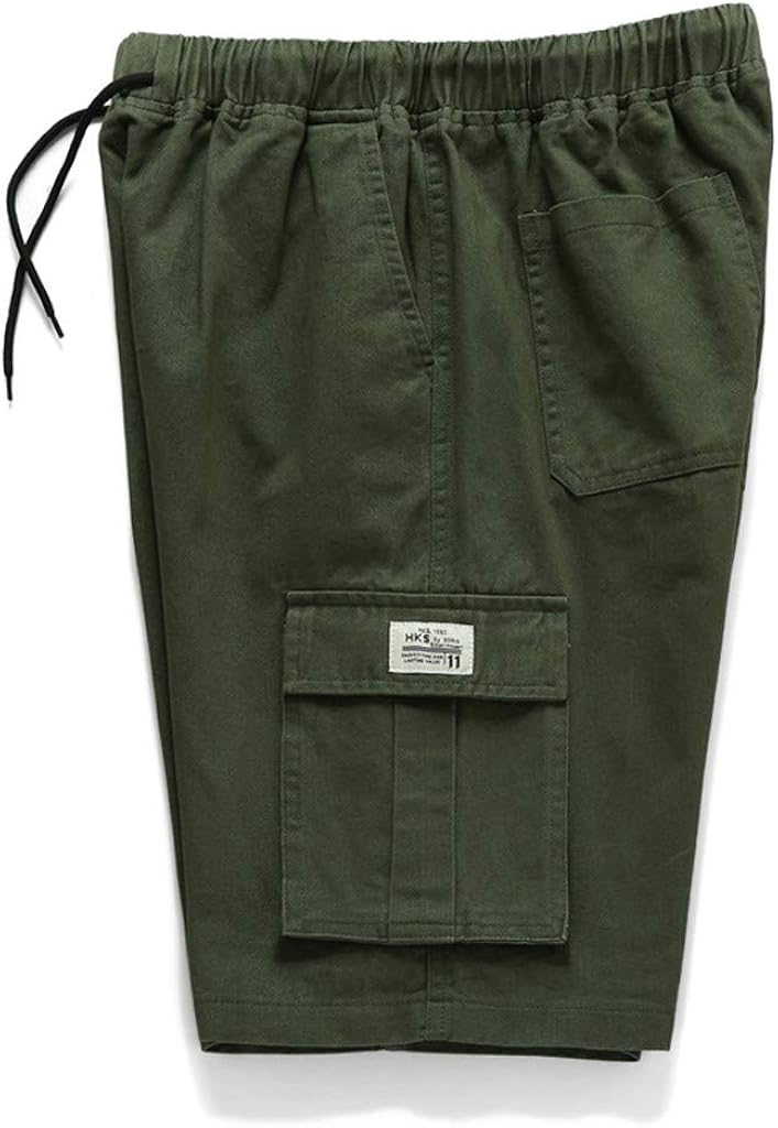 mens canvas shorts elastic waist