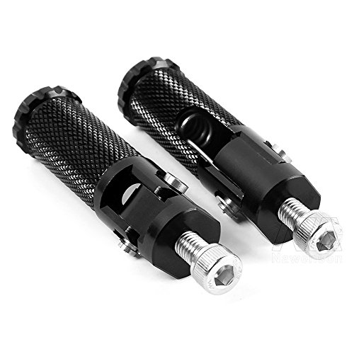 New arrival Motorcycle CNC Universal Foot Rest Footrests Folding Foot Pegs Rear Set For Honda Kawasaki KTM Ducati Suzuki Yamaha (Black)