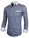 TAM WARE Mens Classic Vertical Striped Fake Pocket Longsleeve Shirt TWCMS01-BLACK-US S