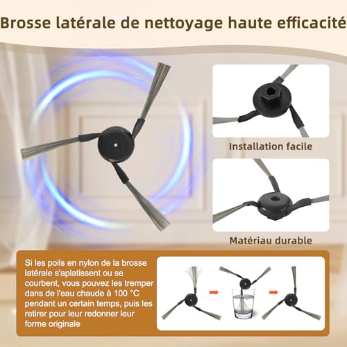 iRobacc 29PCS Accessoires pour Dreame X50 Ultra Complete/L50 Pro Ultra/X50 Master, 2 Brosses Principales, 6 Brosses Latérales, 6 Sacs à Poussière au Charbon Actif, 4 Filtres HEPA, 8 Mop Pads, etc.