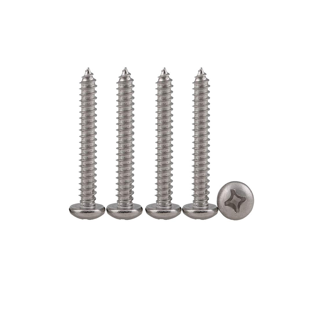 Drenky 100 Pcs Phillips Pan Head Screws 304 Stainless Steel Self-Tapping Screws Self-drilling Wood Screws Standard Cross Groove Full Thread Woodworking Fastener M3 X 20 โ image 1
