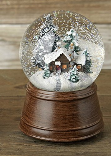 RAZ Wind Up Musical Classic Cabin Snow Water Globe Plays “Winter