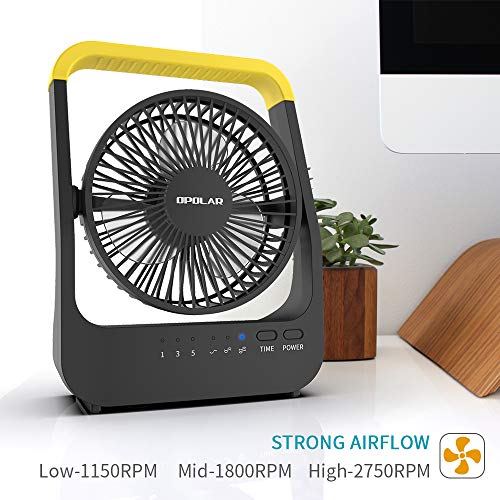 OPOLAR Battery Operated Desk Fan with Timer, Super Long Lasting Dcell
