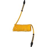 DEWALT 1/4-Inch x 10ft Polyurethane Recoil Hose with 1/4-Inch Fittings & Bend Restrictors (DXCM012-0228)