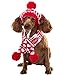 BINGPET Pet Costume Accessories Knit Christmas Reindeer Scarf and Hat Set for Pet from Small to Large