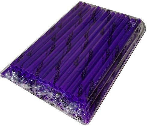 Reusable Purple Smoothie Straws-Super-Wide! Bag of 35. 1/2"x 9.25”! Monster Straw Brand - Indv. Wrapped. Flat Ended, Sturdy, Safe. BPA Chemical Free!.
