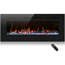 Amazon.com: Cheerway 42 inch Electric Fireplace with Heater, Wall Mounted u0026  Recessed Electric Fireplace Insert, Linear Wall Fireplace w/Thermostat,  13×13 Flame Color, Remote u0026 Touch Control w/Timer, 750W/1500W : Home u0026  Kitchen