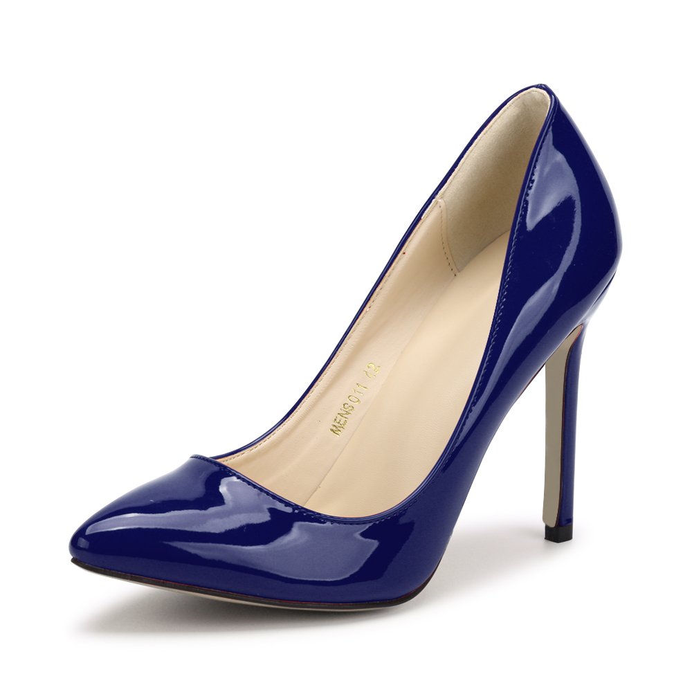 Women's Pointy Toe Slip On Stilettos High Heels Dress Pumps Ice Blue Tag 46 - US B(M) 11.5