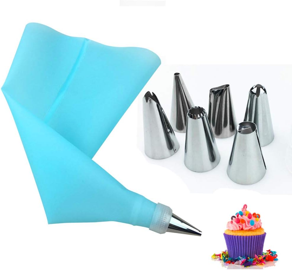 Lot De 7 Douilles En Inox 304 Réutilisables – Pour Poche à Douille, Motifs De Volants, Cupcakes Et Gâteaux