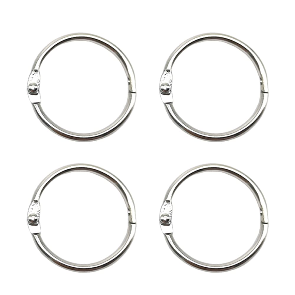 Ruidee 20 Pcs Loose Leaf Binder Rings Silver Book Rings Key Keychain Rings Premium Metal Rings for Notebook Scrapbook Album Craft DIY (35mm)