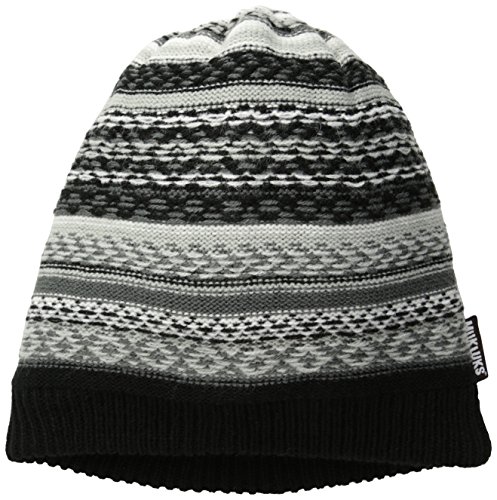 Muk Luks Men's Reverse Fairisle Textured Slouch Beanie, Black/Grey, One Size Muk Luks Men's Reverse Fairisle Textured Slouch Beanie, Black/Grey, One Size
