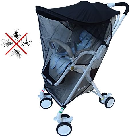 Baby stroller Sunshade,Baby Stroller Mosquito Net,Anti-UV Insect Net,Protect the Baby in All Directions. (Black)