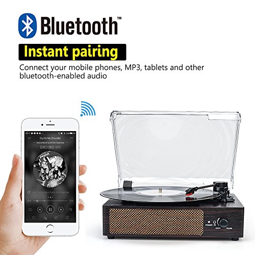 3 Portable+Bluetooth+Belt+Drive+Turntable+style+brown