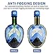 adepoy Full Face Snorkel Mask, Snorkeling Mask for Adults and Kids with Detachable Camera Mount, 180 Degree Large View Dry Top Set Anti-Fog Anti-Leak Blue-Black L/XL
