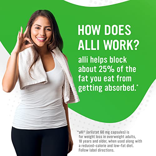 ALLI DIET WEIGHT LOSS SUPPLEMENT PILLS, ORLISTAT 60MG CAPSULES, 170 COUNT