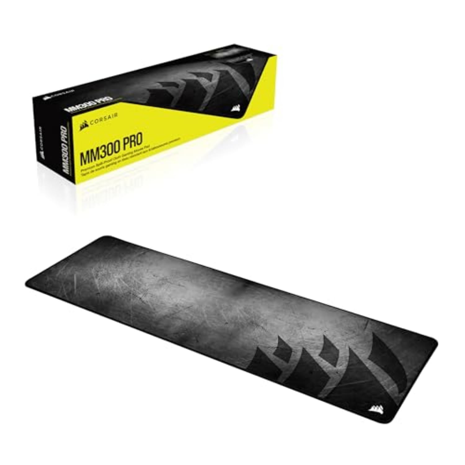 Corsair MM300 PRO Spritzwassergeschütztes Premium-Gaming-Mauspad aus Stoff (Fläche 93 × 30 cm, Mikrofasergewebe, 3mm Starke Weiche Gummikonstruktion, Gummiunterseite) Extended, Schwarz/Grau 8