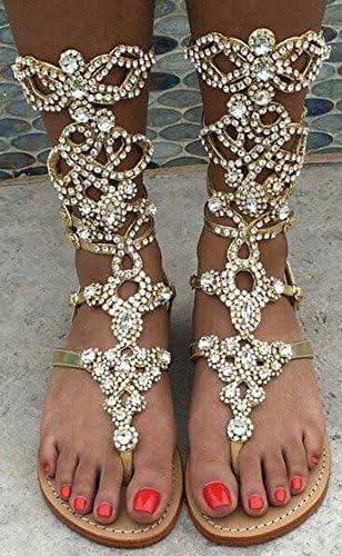 rhinestone gladiator sandals