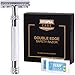 Double Edge Safety Razor with 20 Derby Blades - Chrome Finish 4 inch Long Handle, Rust Free and Unbreakable - By Utopia Care