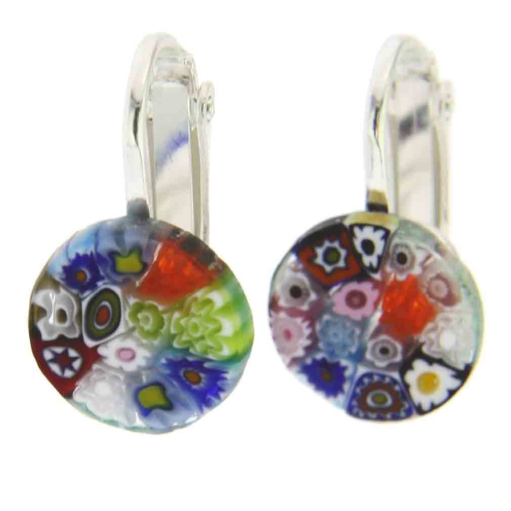 Glass Of Venice Murano Glass Millefiori Clip Earrings - Multicolor