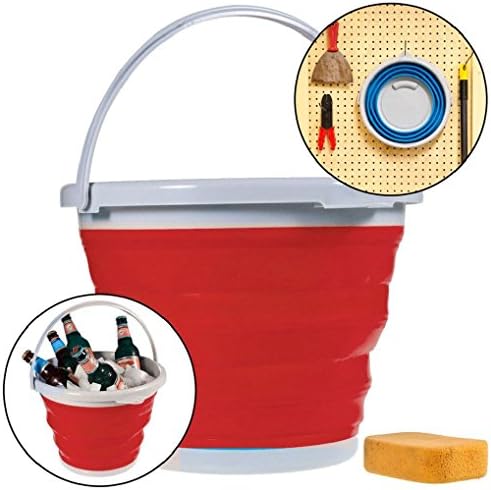 2.5 Gallon Collapsible Bucket Foldable Silicone Clean Camp Washing Car Water