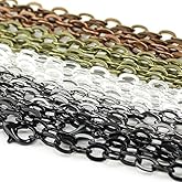 CleverDelights 5x7mm Cable Chain Necklaces - Mix Pack - 20 Pack - 24 Inch Length