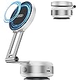 XO Simple is Beauty Vacuum Suction Magnetic Car Phone Holder, Electric Car Phone Mount Foldable Adjustable Phone Holder for iPhone12-16,Mirror/Glass/Screen/Smooth Surface (Not Charge Phone)