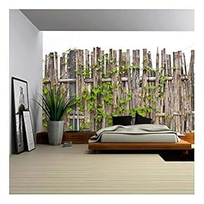 Vine on Bamboo Wall Texture - Canvas Art Wall Mural Decor - 66"x96"