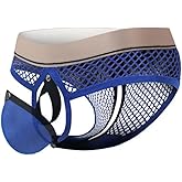 Kinizpl Men's Mesh Jockstrap Underwear Sexy Breathable Adjustable Underwears with Removeable Pouch Men Jock Strap