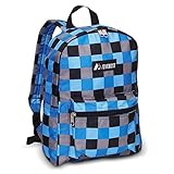 Everest Blue Squares Checkered Backpack School Bag