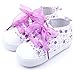 Weixinbuy Baby Girl's Floral Prewalker Soft Sole Ribbon Non-Slip Sneaker SZ11 Purple 0-6 months (Size 11)