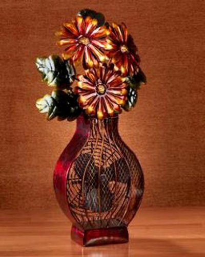 DecoBREEZE Decorative Table Fan, Desk Fan, Two Speed Electric Tabletop Fan, Figurine Fan, 7 inch, Floral Bouquet