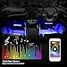 EXPERTBEAM Interior Car Lights, interior footwell lighting kits, 8 colours 4 pcs 48 LED Multi Color Car LED Strip Lights, New App Control Under Dash Lighting Kit DC 12V