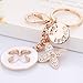Modogirl Charms Four Leaf Clover KeyChain Women Key Ring Rose Gold Plated Swarovski Crystal Elements