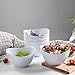 Aidio Melamine Salad Bowls - 6pcs Dinner Bowls Set for Cereal, Fruit, Dessert, 33oz, White