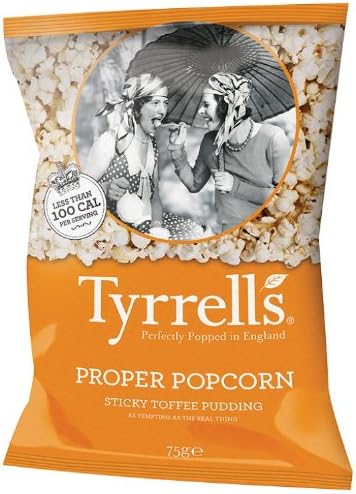 Tyrrells Sticky Toffee Pudding Popcorn 75 g (Pack of 6)