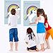 AerWo Large Pin The Horn on the Unicorn Party Game, Rainbow Unicorn Party Games with 24 Sticker Horns and Eye Mask for Kids Birthday Party Decorations, Unicorn Party Supplies